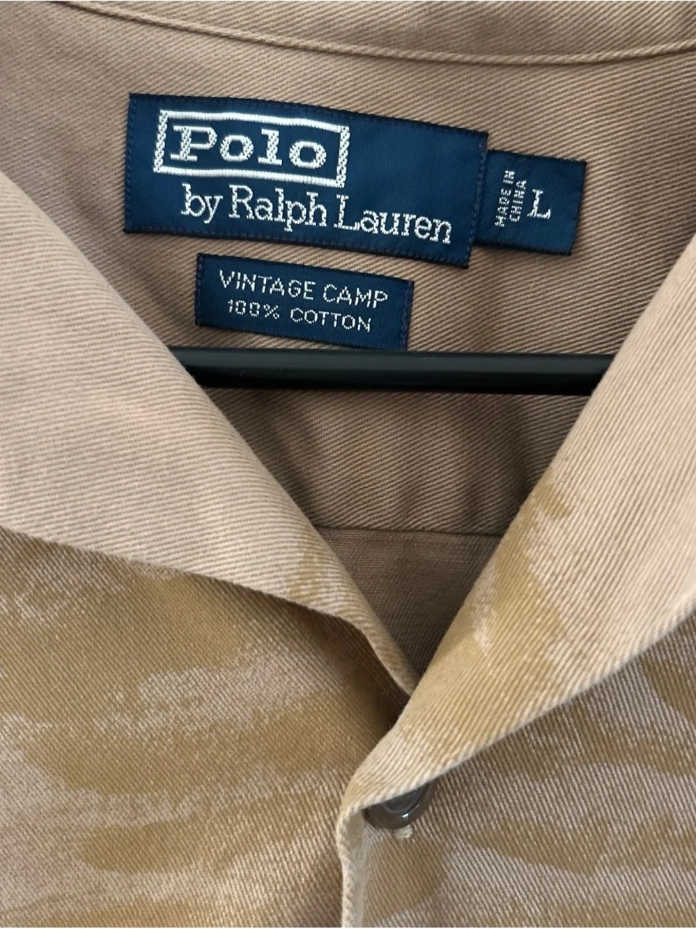 Polo by Ralph Lauren Tan Short-Sleeve Palm Print Button-Down Shirt